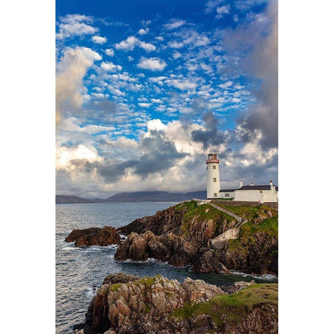 Fanad Head Lighthouse in County Donegal-Ireland Black Modern Wood Framed Art Print with Double Matting by Haney, Chuck