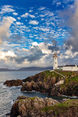 Fanad Head Lighthouse in County Donegal-Ireland White Modern Wood Framed Art Print with Double Matting by Haney, Chuck