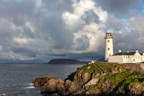 Fanad Head Lighthouse in County Donegal-Ireland Black Ornate Wood Framed Art Print with Double Matting by Haney, Chuck