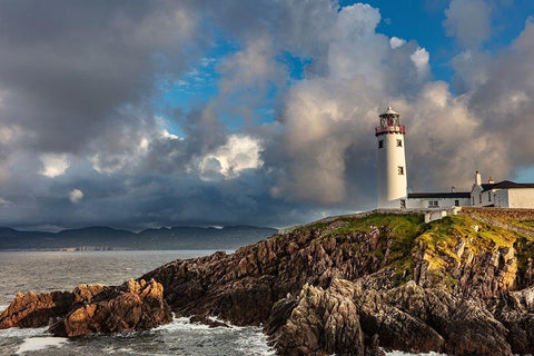 Fanad Head Lighthouse in County Donegal-Ireland White Modern Wood Framed Art Print with Double Matting by Haney, Chuck