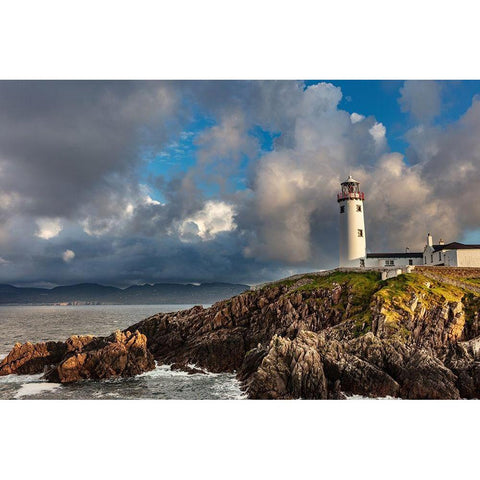 Fanad Head Lighthouse in County Donegal-Ireland Black Modern Wood Framed Art Print by Haney, Chuck