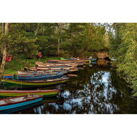 Old wooden boats in Killarney National Park-Ireland Black Modern Wood Framed Art Print by Haney, Chuck