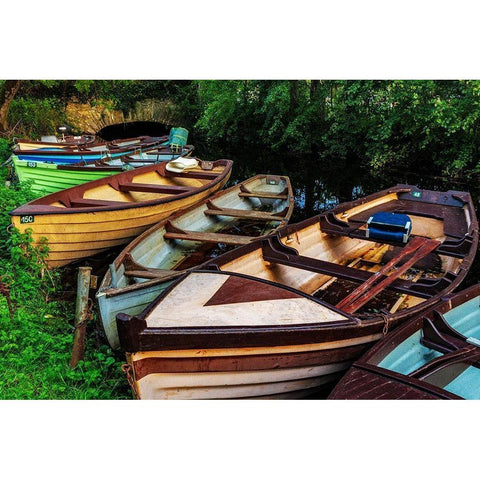 Old wooden boats in Killarney National Park-Ireland Black Modern Wood Framed Art Print by Haney, Chuck