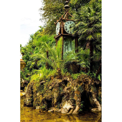 Italy-Rome Pincio-Pincian Hill-Villa Borghese Gardens-Clepsydra-Orologio ad Acqua-Water Clock  Black Modern Wood Framed Art Print with Double Matting by Jones, Alison