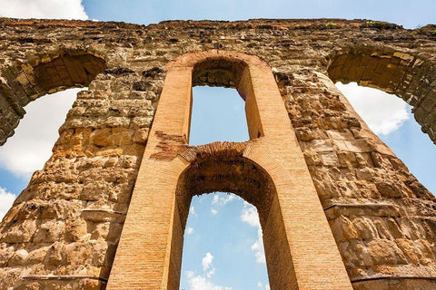 Italy-Rome Parc of the Aqueducts (Parco degli Acquedotti)-Acqua Claudio White Modern Wood Framed Art Print with Double Matting by Jones, Alison