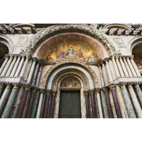 Italy, Venice Basilica San Marco-Venice mosaic White Modern Wood Framed Art Print by Flaherty, Dennis