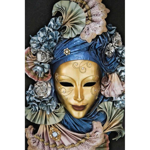 Italy, Venice A Venetian paper Mache mask Black Modern Wood Framed Art Print by Flaherty, Dennis