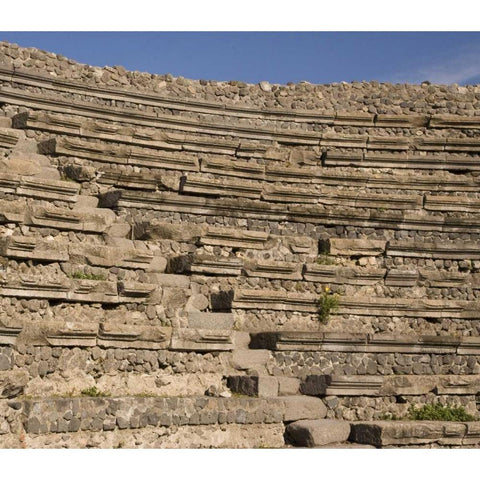 Italy, Campania, Pompeii Small Theater seating Black Modern Wood Framed Art Print by Kaveney, Wendy