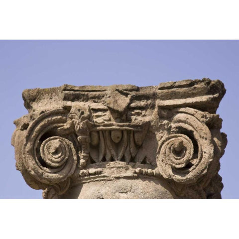 Italy, Pompeii Details of a column pedestal White Modern Wood Framed Art Print by Kaveney, Wendy