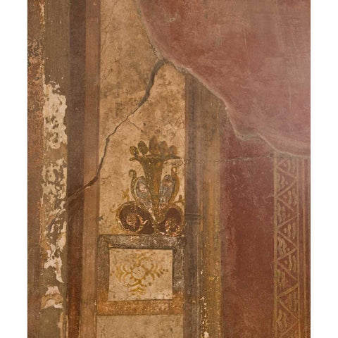 Italy, Campania Fresco in the ruins of Pompeii Black Modern Wood Framed Art Print with Double Matting by Kaveney, Wendy