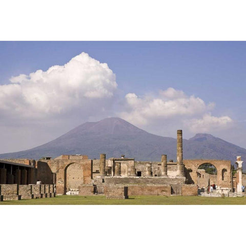 Italy, Campania, Pompeii Temple of Jupiter Black Modern Wood Framed Art Print by Kaveney, Wendy