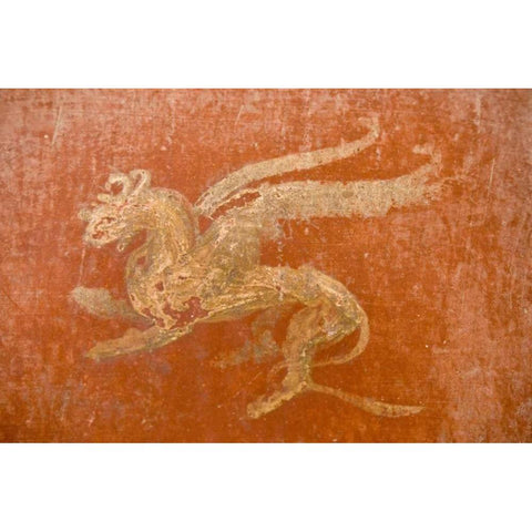 Italy, Pompeii Gryphon in Fullery of Stephanus White Modern Wood Framed Art Print by Kaveney, Wendy