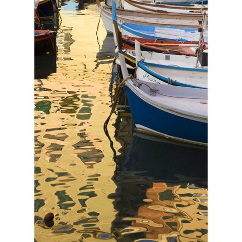 Italy, Camogli Abstract reflections on water Black Modern Wood Framed Art Print by Kaveney, Wendy