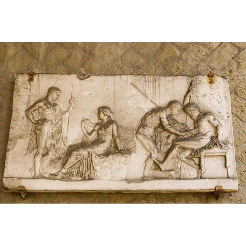 Italy, Herculaneum The relief of Telephus Black Modern Wood Framed Art Print with Double Matting by Kaveney, Wendy