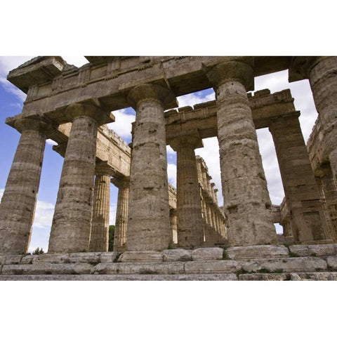 Italy, Campania, Paestum Temple of Neptune Black Modern Wood Framed Art Print by Kaveney, Wendy