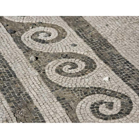 Italy, Campania, Pompeii Mosaic floor patterns Black Modern Wood Framed Art Print by Kaveney, Wendy