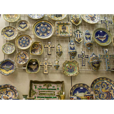 Italy, Ravenna Mosaic souvenirs for sale Black Modern Wood Framed Art Print with Double Matting by Kaveney, Wendy