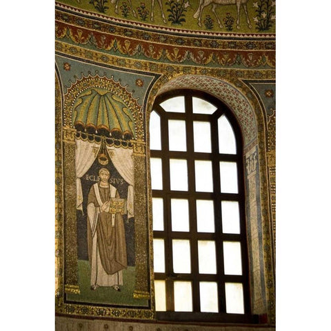 Italy, Ravenna Church of St Apollinare mural Gold Ornate Wood Framed Art Print with Double Matting by Kaveney, Wendy