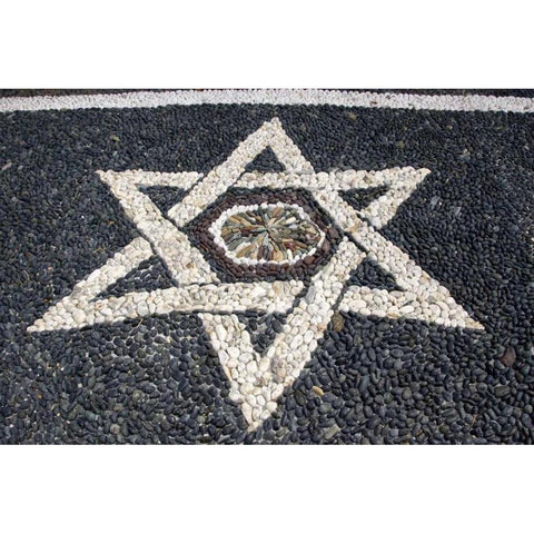 Italy, The Church of St James pebble mosaic Gold Ornate Wood Framed Art Print with Double Matting by Kaveney, Wendy