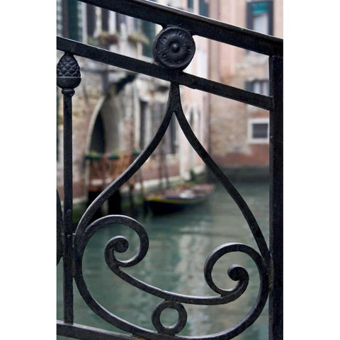 Italy, Venice Stair railing metalwork design Gold Ornate Wood Framed Art Print with Double Matting by Young, Bill