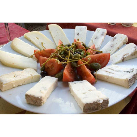 Italy, Vernazza Antipasti dish Gold Ornate Wood Framed Art Print with Double Matting by Kaveney, Wendy