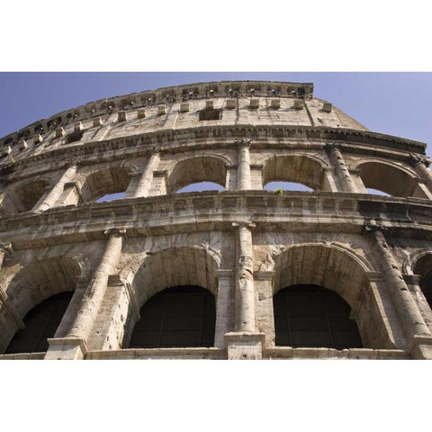 Italy, Rome Exterior of the ancient Colosseum Black Modern Wood Framed Art Print by Kaveney, Wendy