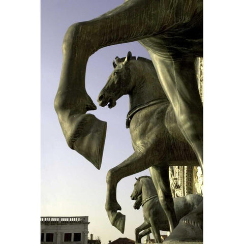 Italy, Venice The Horses of San Marco Black Modern Wood Framed Art Print with Double Matting by Kaveney, Wendy