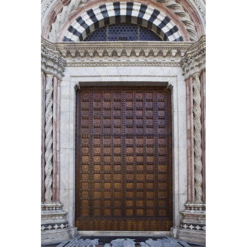 Italy, Tuscany, Siena Front door to the Duomo Black Modern Wood Framed Art Print by Flaherty, Dennis