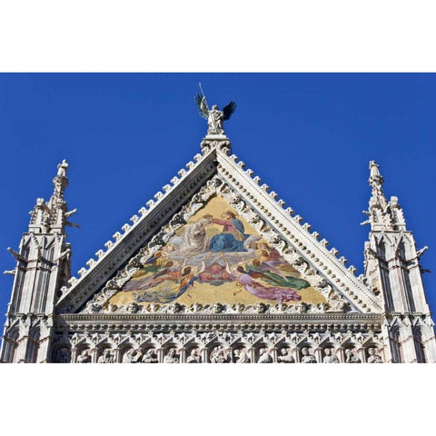 Italy, Tuscany, Siena Facade of Duomo cathedral Black Modern Wood Framed Art Print with Double Matting by Flaherty, Dennis