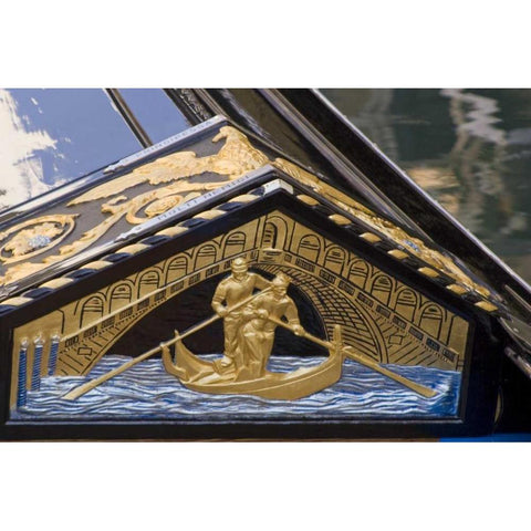 Italy, Venice Gondola details White Modern Wood Framed Art Print by Kaveney, Wendy