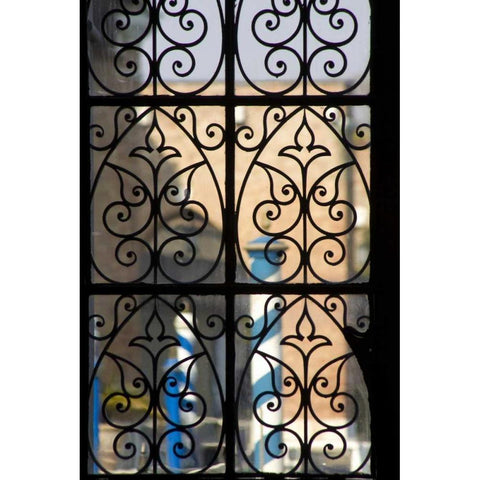 Italy, Venice Decorative iron gates White Modern Wood Framed Art Print by Kaveney, Wendy