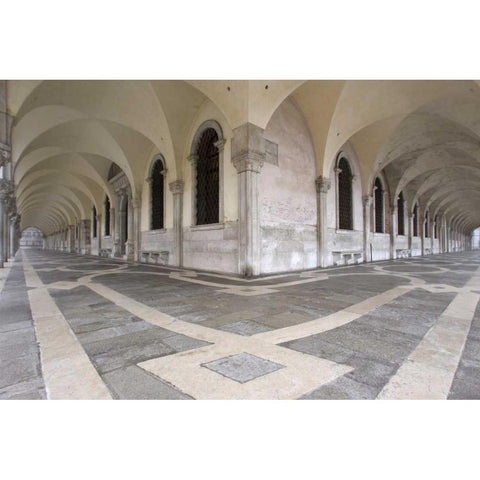 Italy, Venice Walkways in the Doges Palace Black Modern Wood Framed Art Print by Kaveney, Wendy