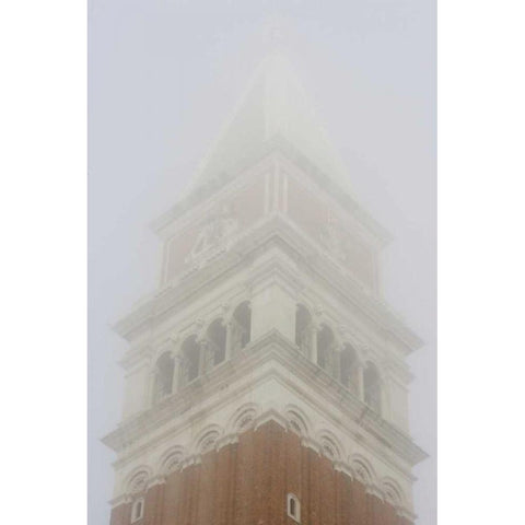 Italy, Venice Campanile in early morning fog Black Modern Wood Framed Art Print by Kaveney, Wendy