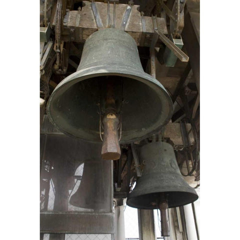 Italy, Venice Close-up of bells in the Campanile Black Modern Wood Framed Art Print by Kaveney, Wendy