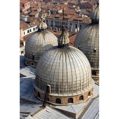 Italy, Venice Domes of St Marks Basilica Black Modern Wood Framed Art Print by Kaveney, Wendy