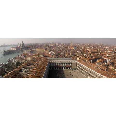 Italy, Venice Looking down on San Marco Square Black Modern Wood Framed Art Print by Kaveney, Wendy