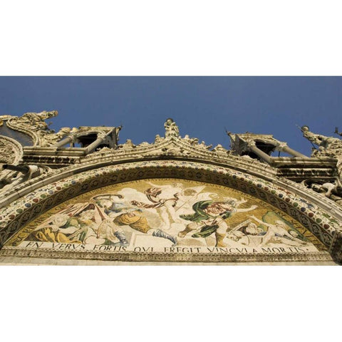 Italy, Venice Facade of St Marks Basilica Black Modern Wood Framed Art Print by Kaveney, Wendy