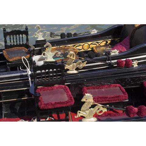 Italy, Venice Two gondolas from above White Modern Wood Framed Art Print by Kaveney, Wendy