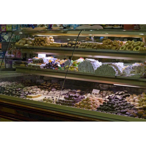 Italy, Venice Display case filled with pastries Gold Ornate Wood Framed Art Print with Double Matting by Kaveney, Wendy