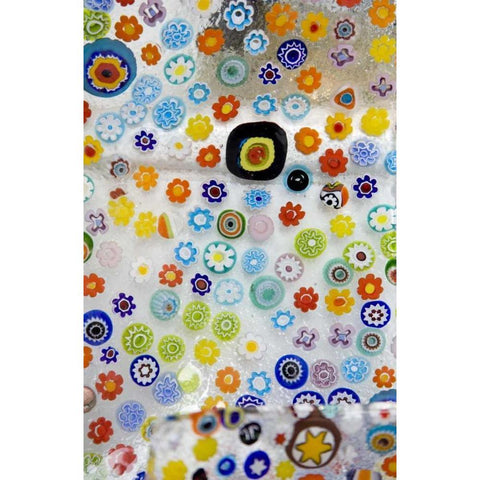 Italy, Venice Colorful Millefiori glass details White Modern Wood Framed Art Print by Kaveney, Wendy