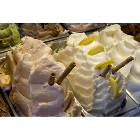 Italy, Venice Gelato or Italian ice cream White Modern Wood Framed Art Print by Kaveney, Wendy