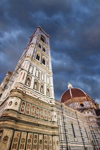Italy, Basilica di Santa Maria del Fiore Black Ornate Wood Framed Art Print with Double Matting by Flaherty, Dennis
