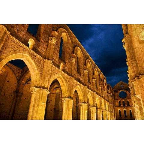 Italy, Tuscany, San Galgano San Galgano Abbey Black Modern Wood Framed Art Print with Double Matting by Bush, Marie