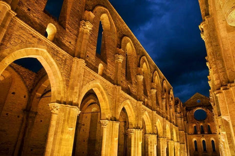 Italy, Tuscany, San Galgano San Galgano Abbey White Modern Wood Framed Art Print with Double Matting by Bush, Marie