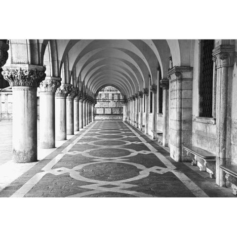 Italy, Venice Columns at Doges Palace Black Modern Wood Framed Art Print with Double Matting by Flaherty, Dennis