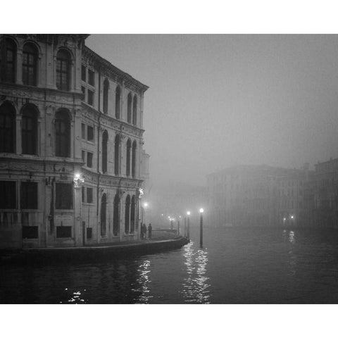 Italy, Venice Building with Grand Canal Black Modern Wood Framed Art Print by Young, Bill