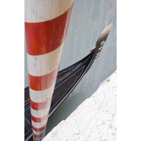 Italy, Venice Gondola and post Gold Ornate Wood Framed Art Print with Double Matting by Delisle, Gilles