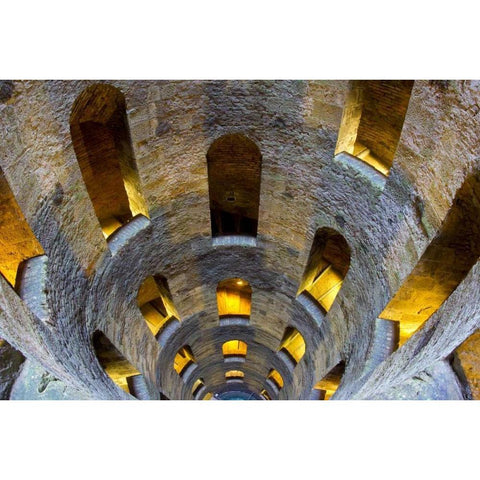 Italy, Orvieto St Patricks well White Modern Wood Framed Art Print by Delisle, Gilles