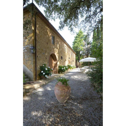 Italy, Tuscany, Petroio Typical Tuscan farmhouse Gold Ornate Wood Framed Art Print with Double Matting by Delisle, Gilles