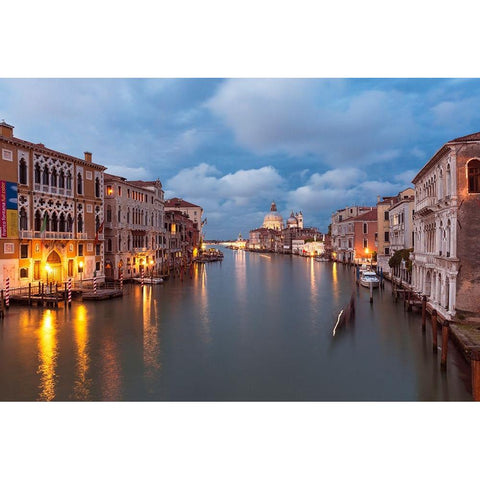 Europe-Italy-Venice-Sunset over Grand Canal Black Modern Wood Framed Art Print with Double Matting by Jaynes Gallery